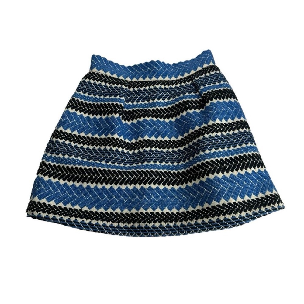 Anthropologie Nomad Morgan Carper Blue Black Boho A-Line Skirt